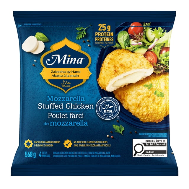 Mina Halal Mozzarella Stuffed Chicken, 568 g