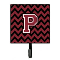 Letter P Chevron Garnet and Black  Leash or Key Holder