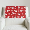 thumbnail image 5 of SCRAWLGOD Christmas Snowman Snowflake Print Red 3 Pcs Head Rest Cover for Recliner Waterproof Non-Slip Sofa Headrest Covers 17x27 in PU Leather Recliner Headrest Protector for Home Decor, 5 of 7