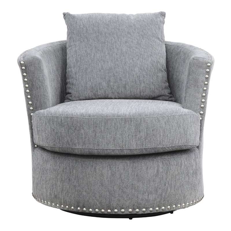 Lexicon Morelia Chenille Swivel Chair in Dark Gray - Walmart.com