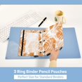 thumbnail image 5 of 2 Pack Pencil Bag 9.84x6.1 Inch 3-Ring Page Turning Folder Zipper Pencil Case Pencil Bag Page Turning File BagOrange Leaf, 5 of 6