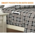 thumbnail image 3 of Celine Linen Holiday Gift Plaid Pattern 1500 Series Percale Wrinkle and Fade Resistant (6-Piece) Bedding Set, Full, Plaid Grey, 3 of 3