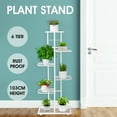 thumbnail image 3 of 6 Tier Plant Stand, Flower Stand Plant Display for Indoors and Outdoors, Balcony Storage Organizer Flower Pot Holder Shelves, Metal, White, 3 of 12
