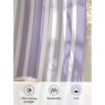 thumbnail image 6 of Sheer Curtains 54 Inch Length 2 Panels Set for Kitchen, Light Purple Grey Stripe Semi Sheer Curtains for Windows, Farmhouse Minimalist Striped Voile Window Treatments Rod Pocket Curtain, 6 of 7