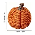 thumbnail image 3 of Artificial Rattan Woven Pumpkin Decoration, Resin Craft for Halloween and Thanksgiving Home Desk Decor, Orange, 3 of 8