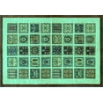 thumbnail image 1 of Ahgly Company Machine Washable Indoor Rectangle Abstract Turquoise Blue Modern Area Rugs, 5' x 8', 1 of 4