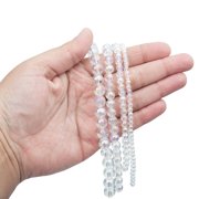 Cousin DIY Clear Round Glass Bead Strand in Multiple Sizes, 7.5 inch, 4 Strands, 120 Pieces