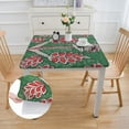 thumbnail image 2 of HAOXIT  Green Square Summer Tablecloth, Block Print Floral Table Cloth for Dining, Parties Wedding Outdoors I Grand Millenial Decor 52*52, 2 of 8