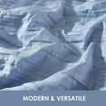 thumbnail image 3 of ClevaHome King Comforter Set Chambray Blue, 3 Pieces Comforter Set, All Season Lightweight Soft Embossed Bedding (102" x 90" Comforter & 2 Pillow Shams), 3 of 7