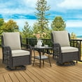 thumbnail image 3 of 3 Pieces Outdoor Wicker Swivel Chair Set, Swivel Rocking Chairs Set of 2 with Rattan Side Table, 360-Degree Swivel Rocking Chair for Patio Porch Pool, 3 of 7