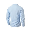 thumbnail image 7 of VSSSJ Mens Cotton Linen Henley Shirts Long Sleeve Lightweight Buttons T-Shirts V Neck Casual Solid Color Atheltic Basic Pullover Tops Light Blue M, 7 of 7