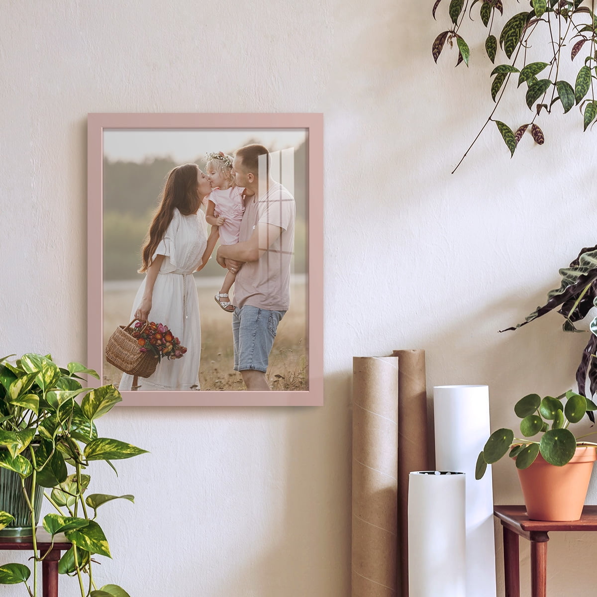 Modern Real Wood 11x14 inch Picture Frame in Pink