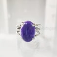 thumbnail image 3 of Natural Charoite Ring, Purple Charoite Ring, Natural Birthstone, 3 Twisted Band, 925 Sterling Silver, Womens Ring, Christmas, Thanksgiving, Handmade, Statement Jewelry, Natural Gemstone Ring, 3 of 6