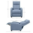 thumbnail image 3 of Lacoo Massage Recliner Thick Padded Single Linen Fabric Recliner Chair Sofa Club Chair Home Theater Seating, Blue, 3 of 3