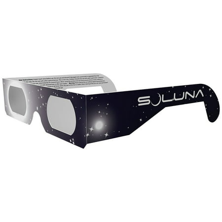 Soluna Solar Eclipse Glasses - CE and ISO Certified Safe Shades for Direct Sun Viewing, (10