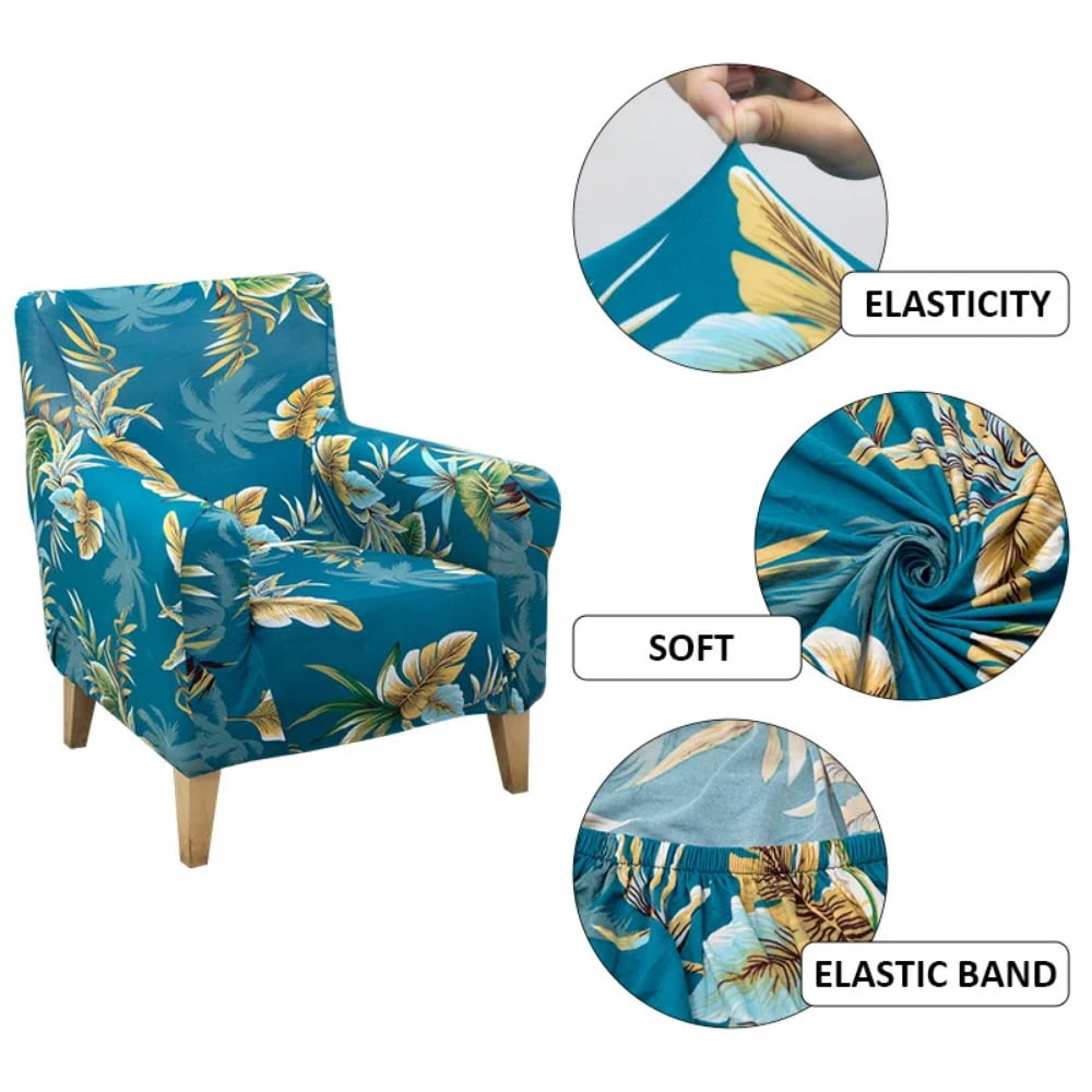 ATJIA Banquet Armchair Slipcover Printed Chair Covers with Arms Stretch Club Chair Slipcover Soft Armchair Sofa Covers for Living Room