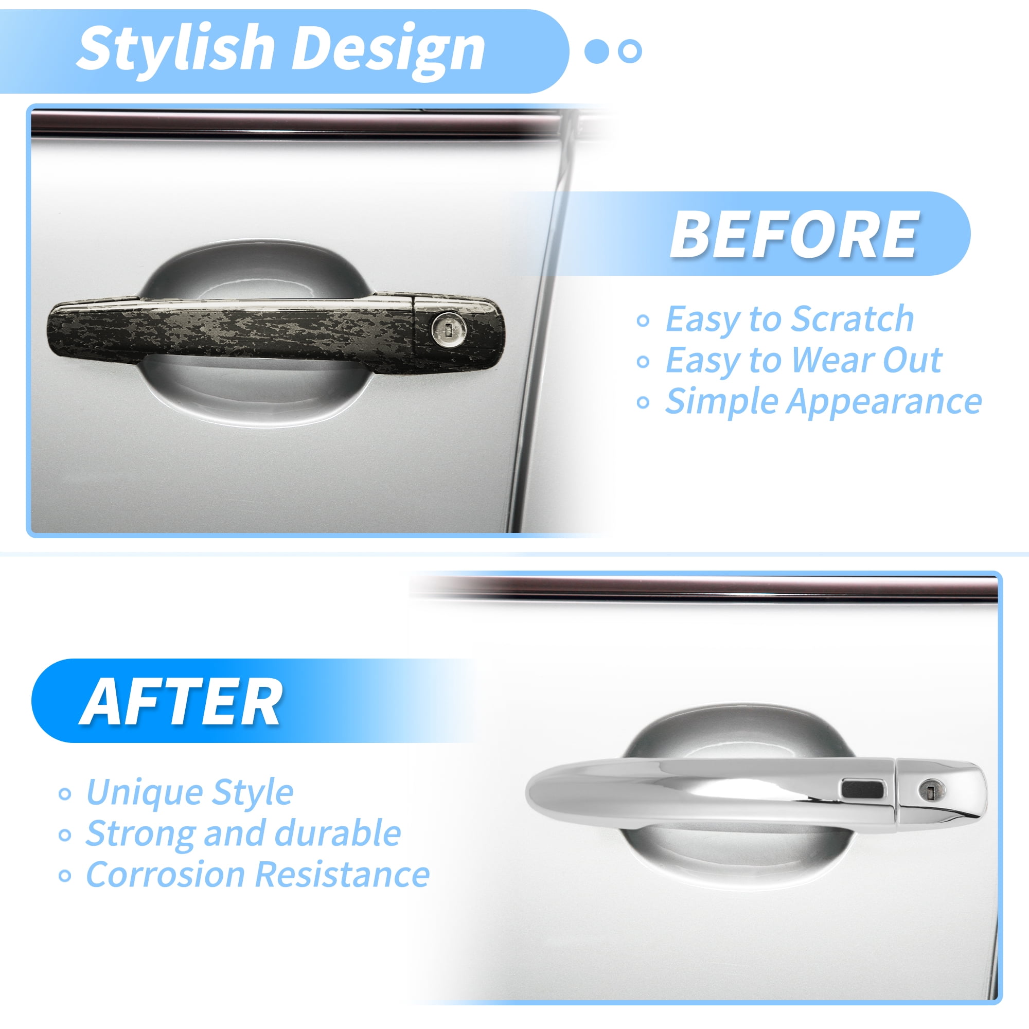 Unique Bargains Premium ABS Door Handle Cover Silver Tone for Nissan Altima 2019-2024