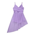 thumbnail image 3 of Sxiwei Big Girls Lyrical Dance Leotard Spaghetti Shoulder Straps Sequins High-Low Dress Performance Costume Lavender 9-10, 3 of 7