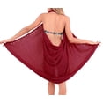thumbnail image 2 of HAPPY BAY Women's Beachwear Summer Beach Bikini Wraps Sarong Cover up Wrap Skirt Swimsuit Swimwear Coverups Swim Cover ups for Women One Size Red, Plain, 2 of 5