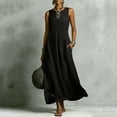 thumbnail image 6 of QIYAGBSA Sleeveless Maxi Dress for Women, Loose Fit Round Neck with Pockets for Summer Vacation, 6 of 8