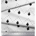 thumbnail image 2 of Soimoi Black polyester Crepe Fabric Butidar Jamdani Print Sewing Fabric Yard 52 Inch Wide, 2 of 2