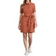 thumbnail image 2 of Vestido Safari de Verano para Mujeres INSPIRE CHIC con Cuello, Botones y Cinturón, Talla XL, Naranja Quemado, 2 of 6