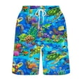 thumbnail image 4 of LMOIPLI Men's Tropical Sea Turtle Print Beach Shorts Elastic Waist Drawstring Quick Dry Casual Summer Swim Trunks with Pockets Blue XXXXXL, 4 of 5