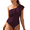 Deep Merlot, variant on Women's One Piece Swimsuits Asymmetric Double Ruffles One Shoulder Bathing Suit