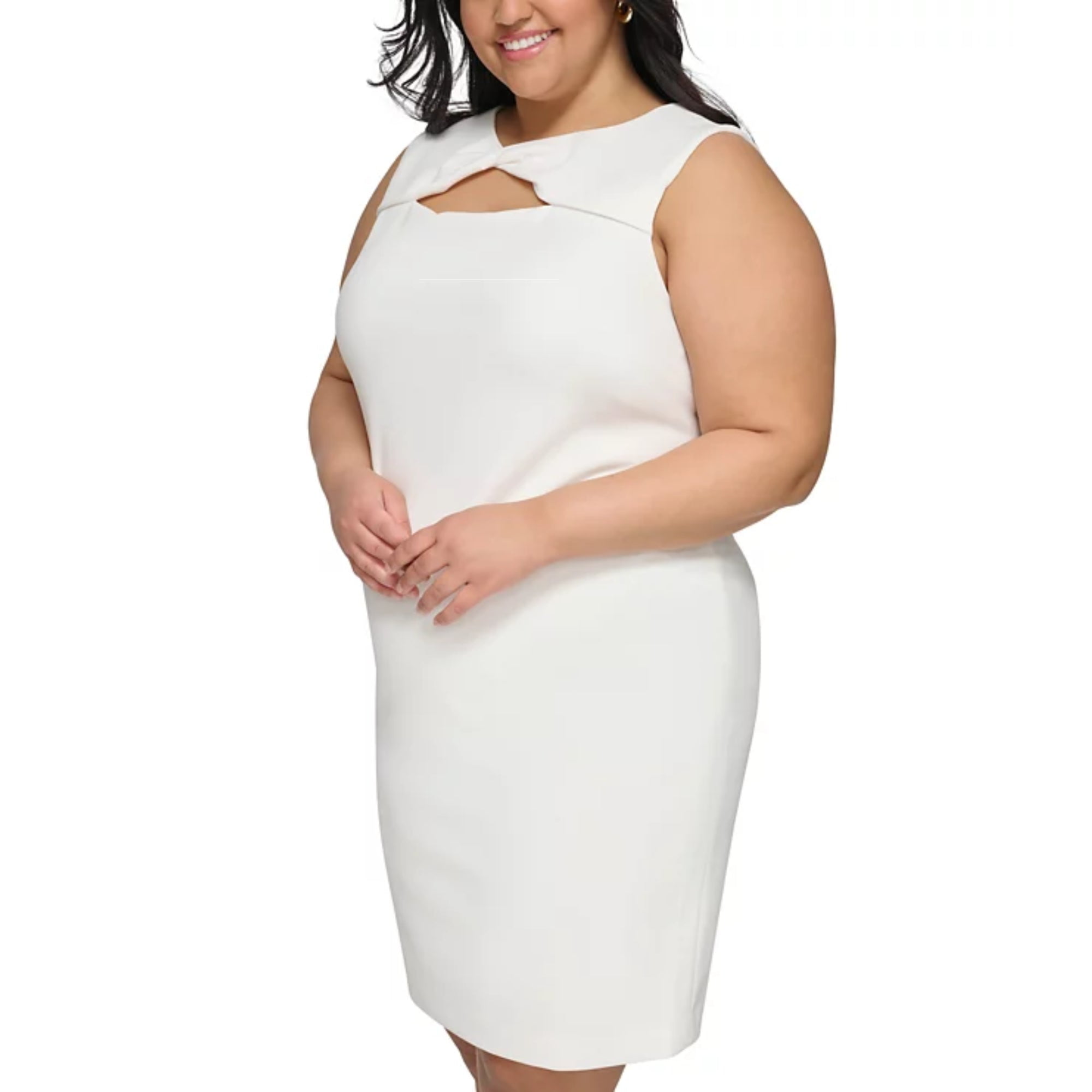 calvin klein white dress Women's Cotton Rib V-Neck Polo Antique at Amazon Women's Clothing store Size Us 4 (Will Also Fit A Us 6)Color Whitenew With Tags Perfect For Diner En Blanc Calvin Klein New Wedding Dress