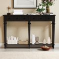 thumbnail image 2 of GZXS Rustic Console Table with Storage Drawers & Open Shelf, Versatile Wooden Entryway Table for Foyer, Hallway, Living Room (Black, 59.8"), 2 of 8