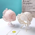 thumbnail image 3 of CNKOO 1Pcs Newborn Lace Hollow Hat , Solid Color Sun Hat,Baby Girls Bonnet Lace, Baby Girl Lace Silk with Ribbon Adjustable Sun Hat Flower Bonnet Photo Props Favors (White), 3 of 6