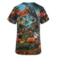 thumbnail image 5 of SwiftWear Halloween Scrub Tops for Women Cute V-Neck Pumpkin Printed Nursing Work Uniforms Holiday Tee Shirt with 2 Pockets L, 5 of 5