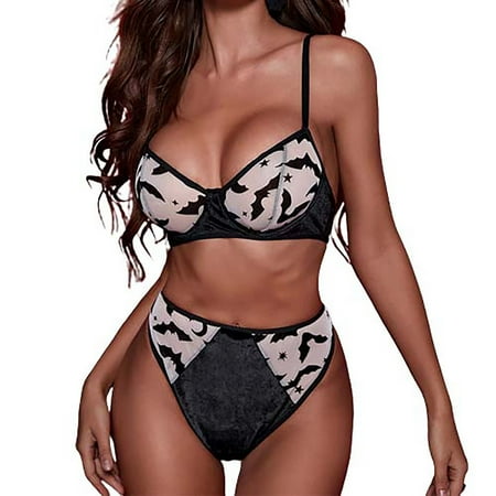 

Lingerie for Women Women Halloween Print Lingerie Bra + Panty Set Sexy Bra Erotic Lingerie Set Sexy Lace Lingerie Set Sexy Lingerie Push Up Christmas Lingerie for Women Sexy