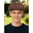 thumbnail image 5 of Gustave Newsboy Hats for Men Women Flat Cap Classic Vintage Soft Gatsby Ivy Cabbie Hat Beret Hats, Brown, 5 of 5
