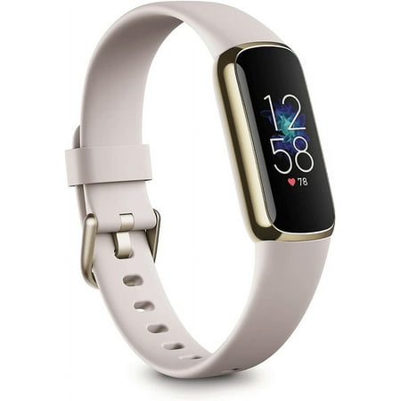 Fitbit FB422GLWT Luxe Fitness and Wellness Tracker with Stress Managemen, Lunar White/Soft Gold Stainless Steel