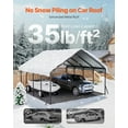 thumbnail image 2 of VEVOR Heavy Duty Metal Carport, 20 x 20 ft Outdoor Carport with Sturdy Frame & Roof, Car Garage Shade with Removable Sidewalls, Multi-Use Car Shelter for Pickup, Boat, Trucks & Tractors, 2 of 9