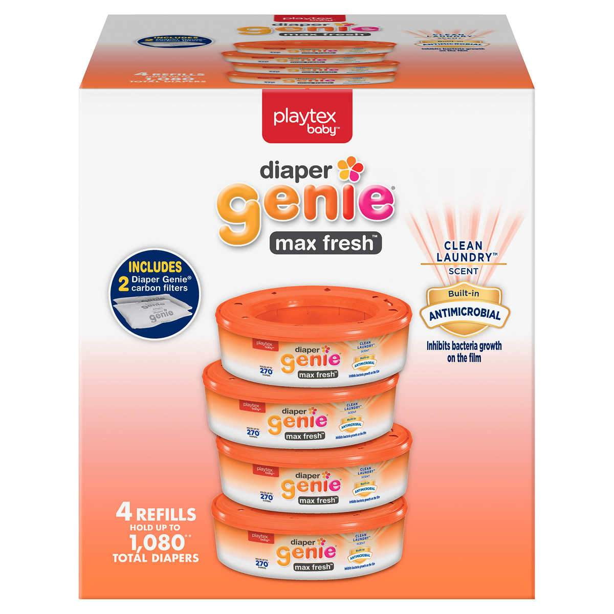 Playtex Diaper Genie Max Fresh Refill bags with a Clean Laundry Scent