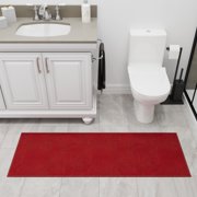 Ottomanson Non-Slip Hallway Runner Rug 1'10 x 6' Stain-Resistant Low Pile Carpet for Kitchen, Red
