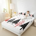 thumbnail image 4 of Feelyou Kids Xmas Tree Full Size Sheets, Merry Christmas Bed Sheets, Cartoon Snowflake Sheet Sets, Breathable Home Decor,4 Pieces, 4 of 7