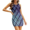 thumbnail image 5 of Abs 3 Sweetheart Knot Flared Dress Fashion Design Large Size Loose Dress Abstract Watercolor Pattern Zigzag Geometric Texture, 5 of 5
