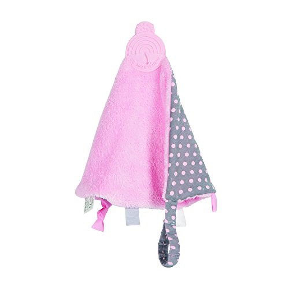 Cheeky Chompers Comfortchew Teething Blanket in Polka Dot Pink