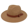 thumbnail image 4 of Helii Womens UPF 50+ Wide Brim Straw Sun Hat, Packable Foldable Beach Hat, 7cm Brim UV Protection Hat, Adjustable Travel Hat for Vacation Garden Khaki,One Size, 4 of 5