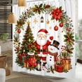 thumbnail image 3 of Nanqianyi Christmas Shower Curtain,Santa Claus Snowman Winter Holiday Bathroom Curtain,36 x 72 Inch Polyester Fabric,With Hooks, 3 of 5