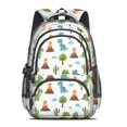 thumbnail image 2 of White Dinosaurs Volcanoes Cacti Pattern Cute School Backpack Bag with Padded Back and Adjustable Shoulder Straps 16.9 X 12.6 X 5.9 Inches, 2 of 5