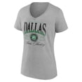 thumbnail image 2 of Women's Gray Dallas Stars Retro Script V-Neck T-Shirt, 2 of 4