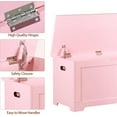 thumbnail image 4 of CQAOE 39" Wooden Storage Chest with Safety Hinge, Toy Organizer and Shoe Bench for Entryway, Bedroom, Living Room, Home Decor, Pink, 4 of 9