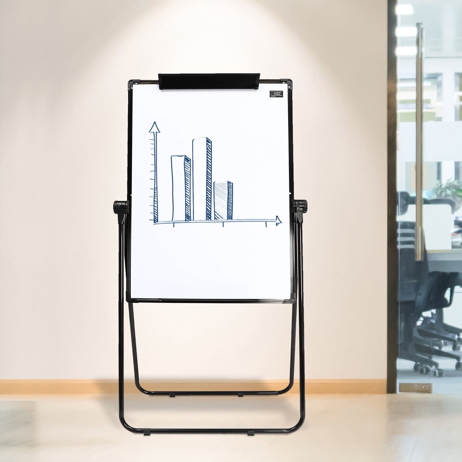 Foldable Dry Erase Board Kit Mobile Double-Sided Whiteboard Magnetic 40x28‘’ for Office Presentations, Workshop Announcements