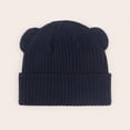 thumbnail image 6 of Povozer Kids Winter Knitted Beanie Hat Pompom Ears Ski Hat for Boy Girl(Navy,3-36M), 6 of 6