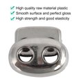 thumbnail image 4 of 20 Pcs Spring Cord Locks Plastic End Fastener Double Holes Clip Rope Toggle Stoppers Sliders, Silver Tone, 4 of 7