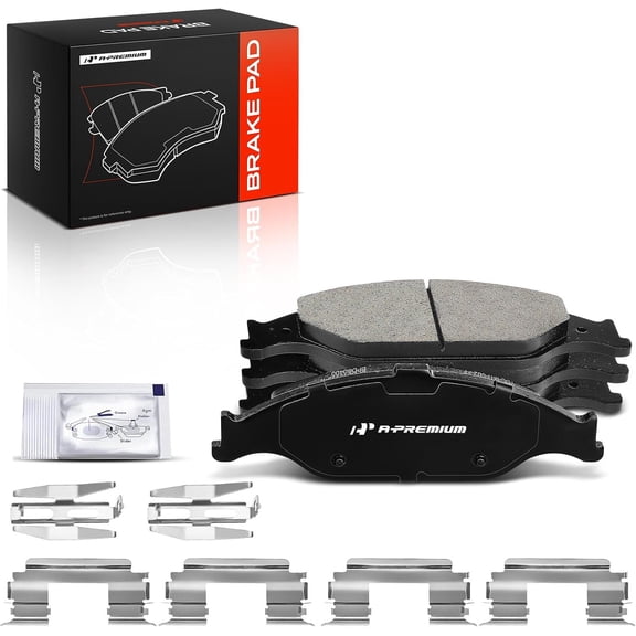 A-Premium Front Ceramic Brake Pads Compatible with Ford | for Models - For Mustang 1999 2000 2001 2002 2003 2004, with Hardware, 4-Pack